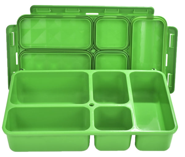Go Green Lunchbox Large Size, 5 Compartments, Green