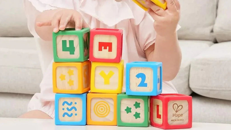 Hape Grip-n-Stack Silicone And Wood Blocks