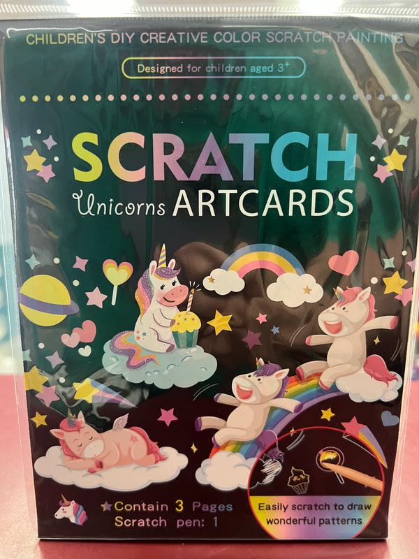 CTG Unicorns Scratch Art Cards 3 Pages