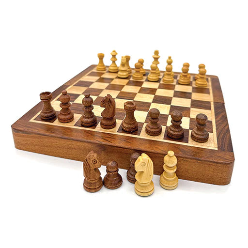 Mind Matters Wooden Foldable Chess Set With Wooden Magnetic Pieces