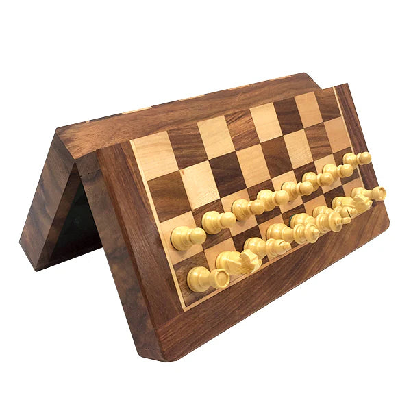 Mind Matters Wooden Foldable Chess Set With Wooden Magnetic Pieces