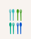 MontiiCo Out And About Cutlery Set Blueberry 4 Pairs (8 Pieces total)