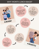 MontiiCo Large Insulated Lunch Bag And Ice Pack Sorbet Sunset