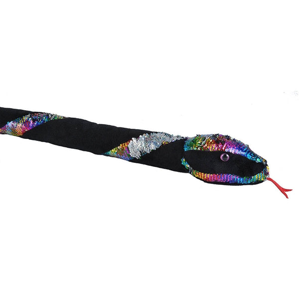 Wild Republic Plush Snake Sequin Rainbow Twist 54"