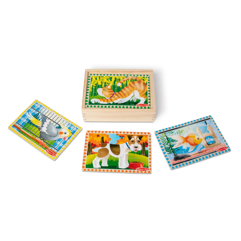 Melissa & Doug 4 In 1, 12 Piece Puzzles In A Box Pets