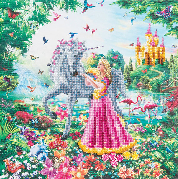 Crystal Art Medium Framed Kit The Princess And The Unicorn