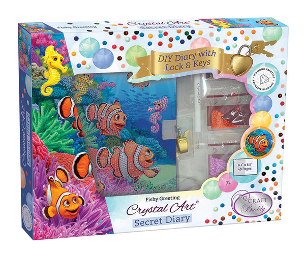 Crystal Art Secret Diary Kit: Fishy Greeting