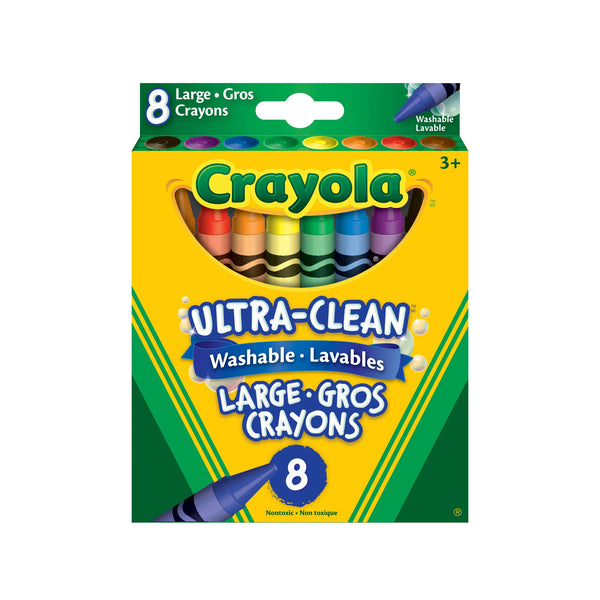 Crayola Ultra-Clean Washable Large Crayons, 8 Colours