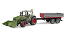 Bruder Fendt Vario 211 With Front Loader And Tipping Trailer