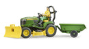Bruder John Deere Lawn Tractor With Trailer And Figure