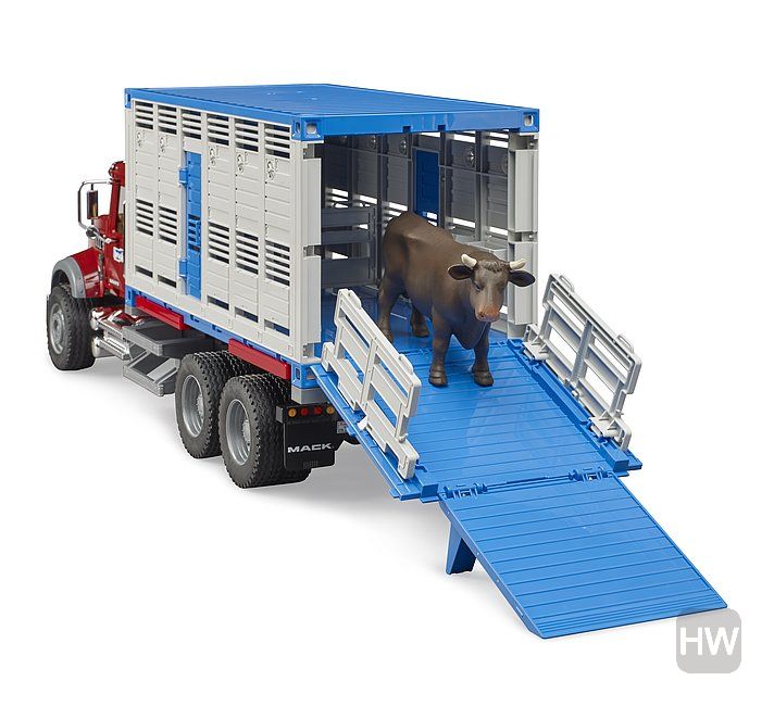 Bruder Mack Granite Cattle Transport With 1 Cattle 02830