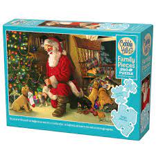 Cobble Hill Xmas 350 Piece Family Puzzle Santa's Lucky Stocking