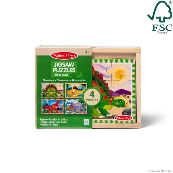 Melissa & Doug 4 in 1 Puzzles In A Box Dinosaurs