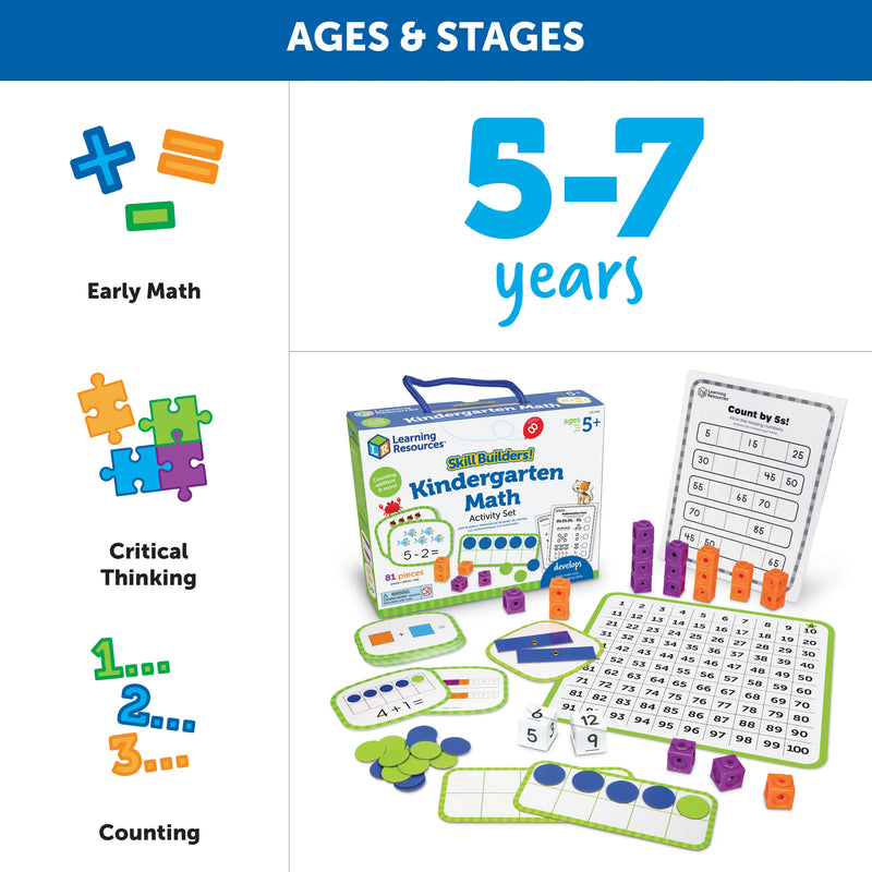 Learning Resources Skill Builders Kindergarten Math Activity Set