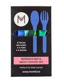 MontiiCo Out And About Cutlery Set Blueberry 4 Pairs (8 Pieces total)