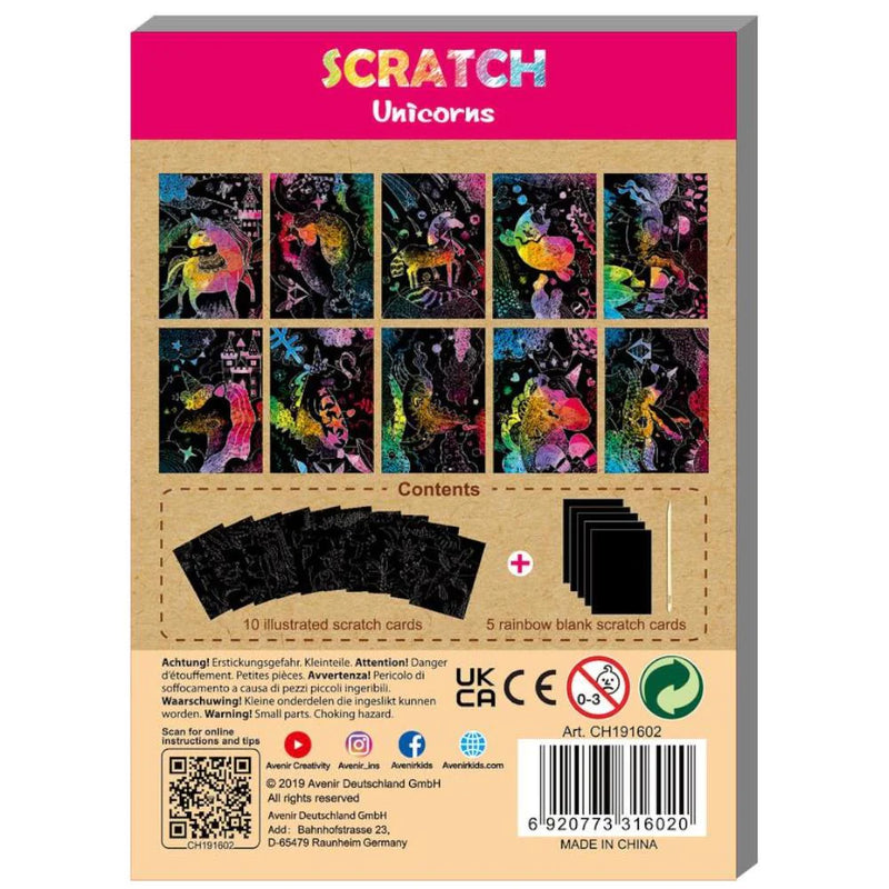 Avenir Scratch Art Unicorns 15 Sheets
