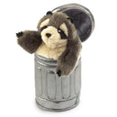 Folkmanis Raccoon In Garbage Can Puppet