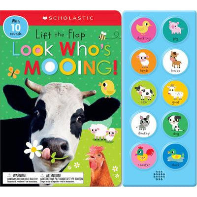 Lift The Flap Look Who's Mooing With 10 Sounds Board Book