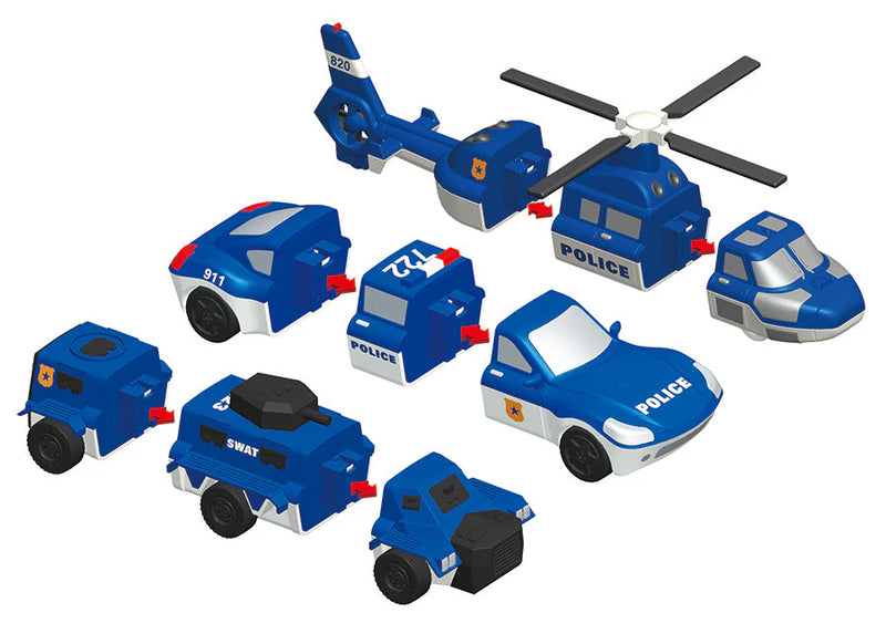 Magnetic Mix Or Match Vehicles Police Set