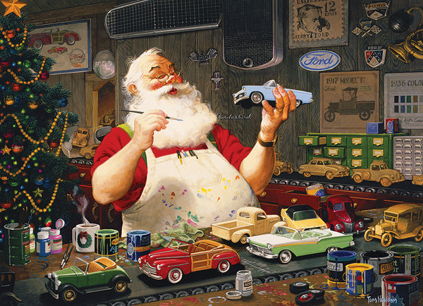 Cobble Hill 1000 pc Santa Painting Cars