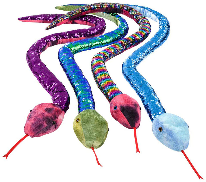 Adventure Planet Sequined Coloured Plush Snakes 67"