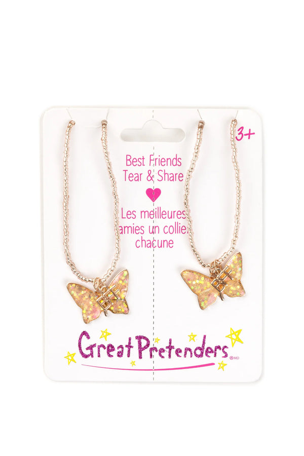 Great Pretenders Necklace Butterfly BFF Tear & Share 2pcs