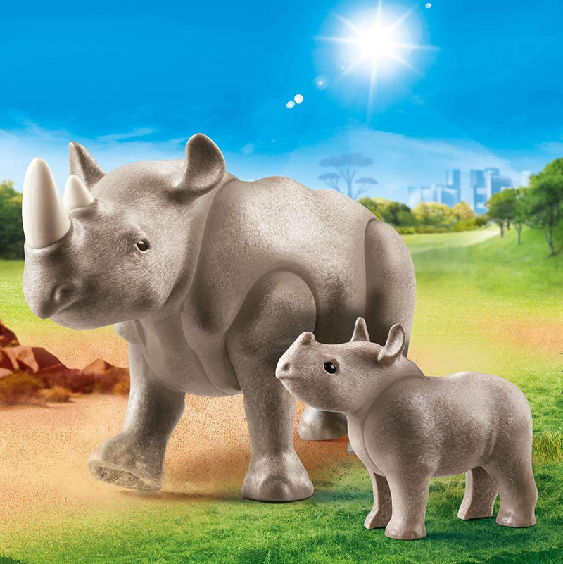 Zoo Rhino with calf