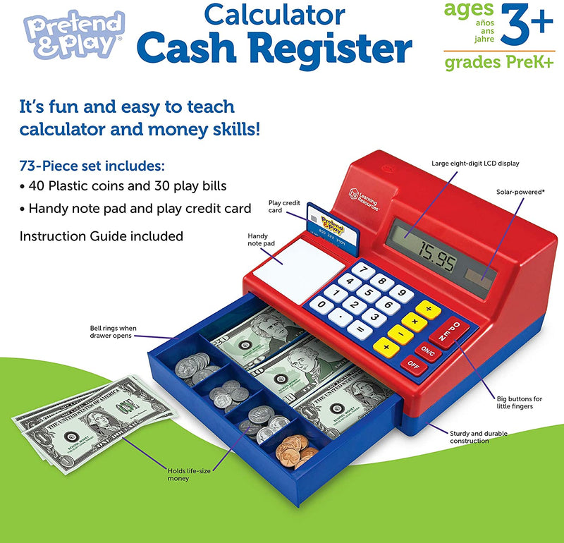 Learning Resources Pretend & Learn Calculator Cash Register