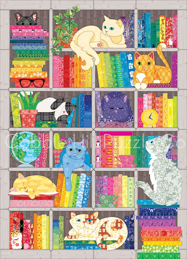 Cobble Hill 1000 Piece Rainbow Cat Quilt