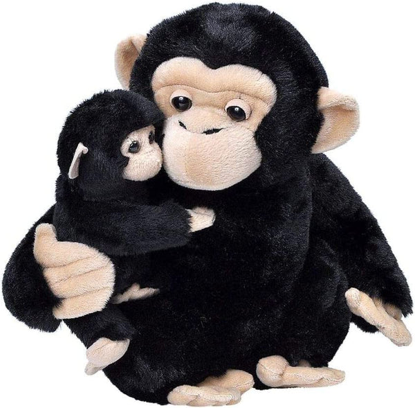Wild Republic J&Z Chimpanzee Mom & Baby 12"