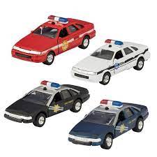 Schylling Die Cast Pull Back Rescue Cars with Sound