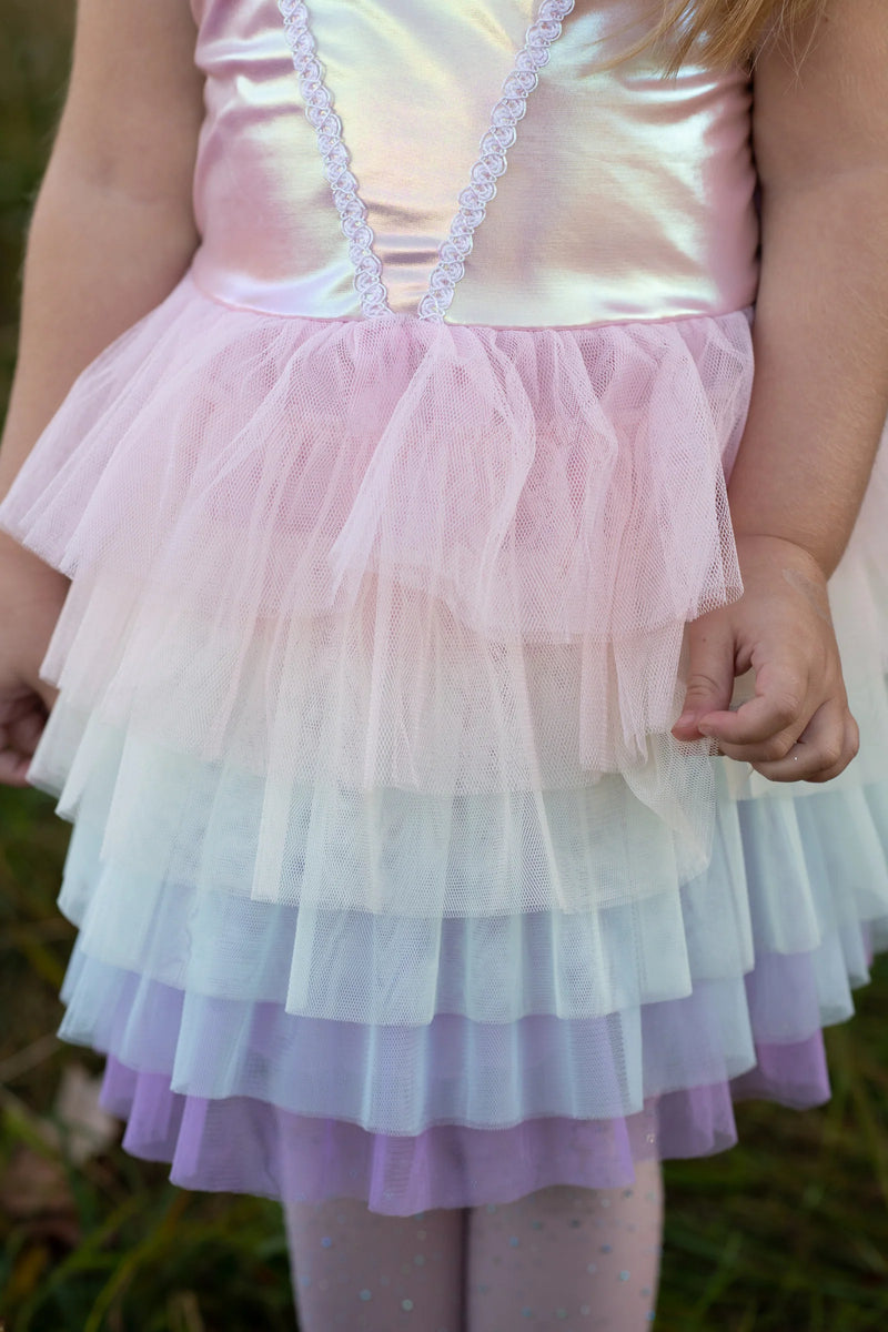 Great Pretenders Rainbow Ruffle Tutu Dress Pink Size 5 6