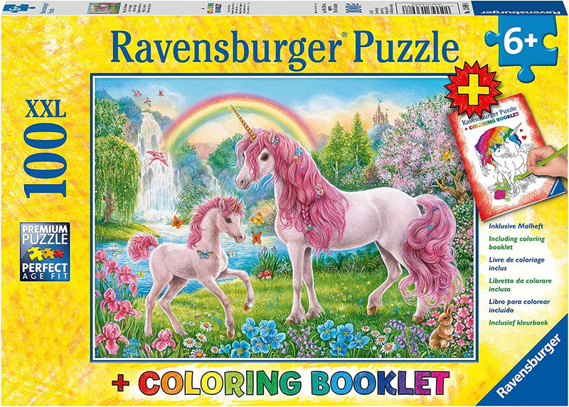 Ravensburger 100 Piece Magical Unicorns With Colouring Book