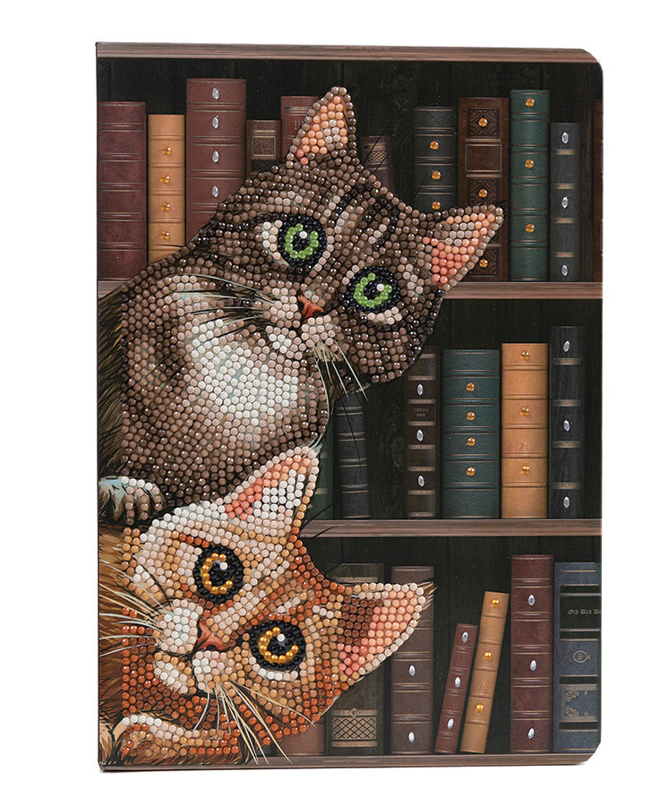 Crystal Art Notebook Kit Cats in the Library