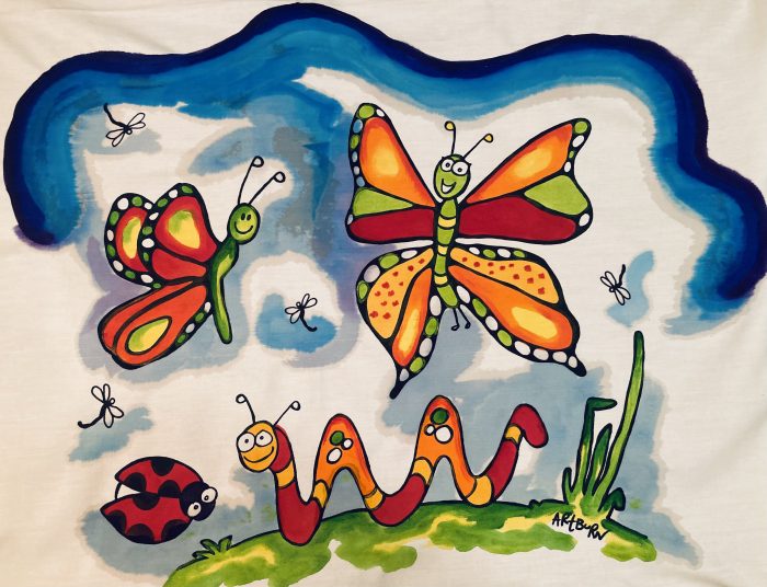 Artburn Paint Your Own Pillow Case Butterflies With Caterpillar