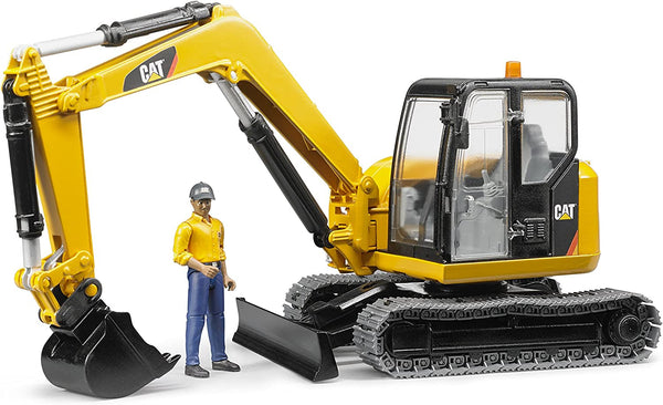 Bruder CAT Mini Excavator With Worker #02467