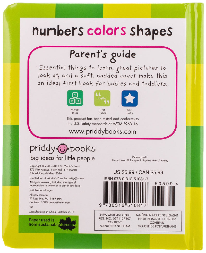 Soft To Touch First Numbers, Colors And Shapes Padded Board Book