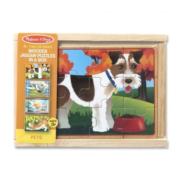 Melissa & Doug 4 In 1, 12 Piece Puzzles In A Box Pets