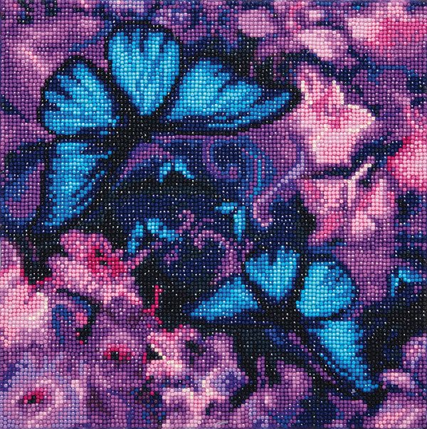 Crystal Art Medium Framed Kit Blue Violet Butterflies