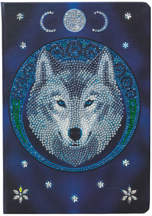 Crystal Art Notebook Kit Lunar Wolf