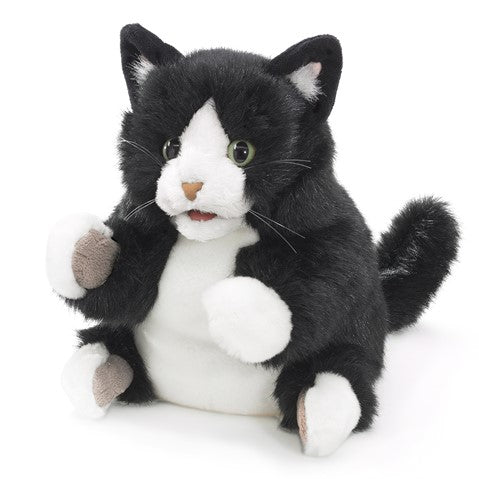 Folkmanis Tuxedo Cat Black & White Kitten Puppet